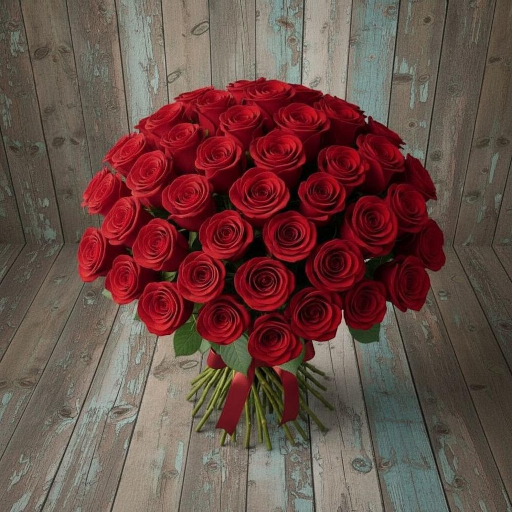 Букет 55 Красных роз Фридом в Северское