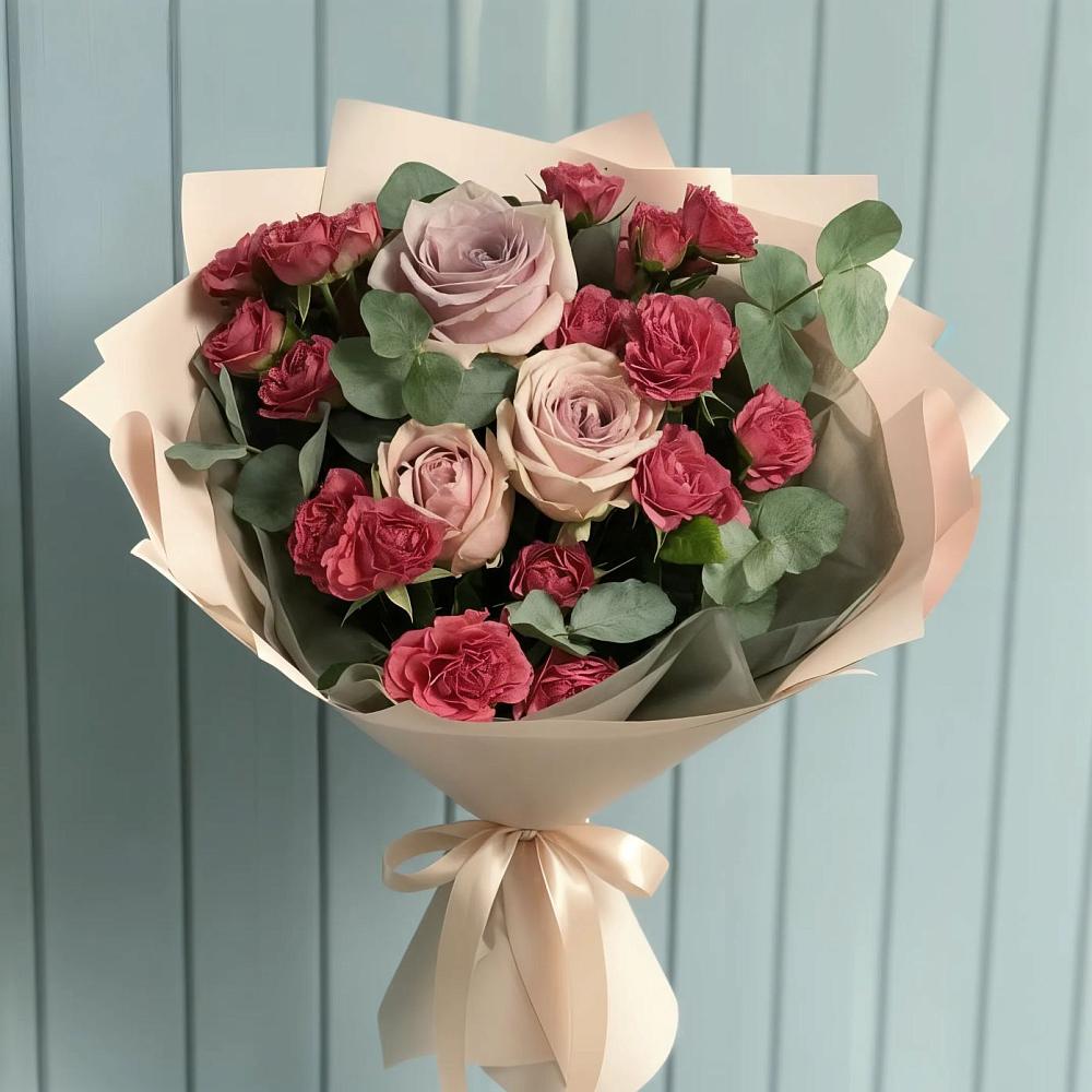 Букет цветов из: Гвоздики и Розы в Северское