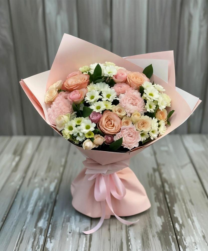 Букет цветов из: Гвоздики, Розы и Хризантемы в Северское