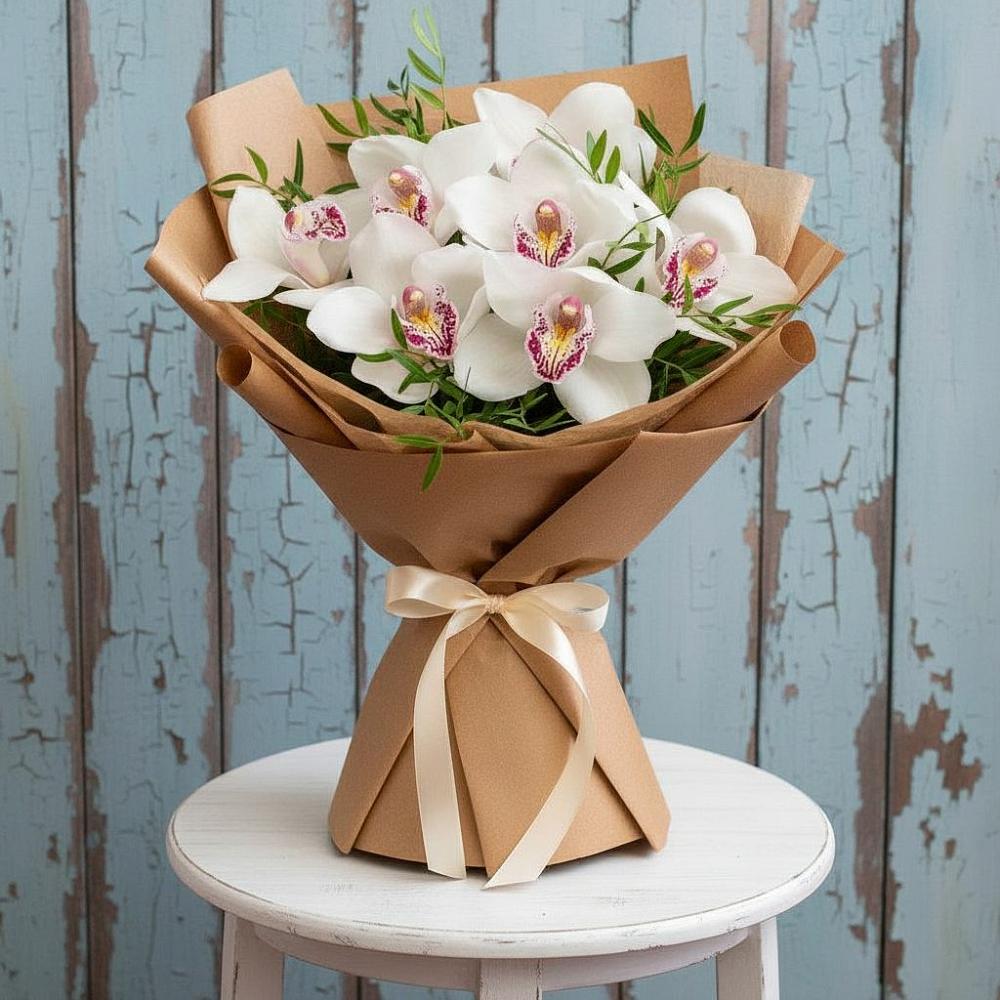 Букет цветов из: Орхидеи и Розы в Северское