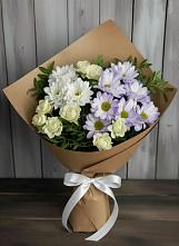 Букет цветов из:  Хризантемы и Розы в Северское