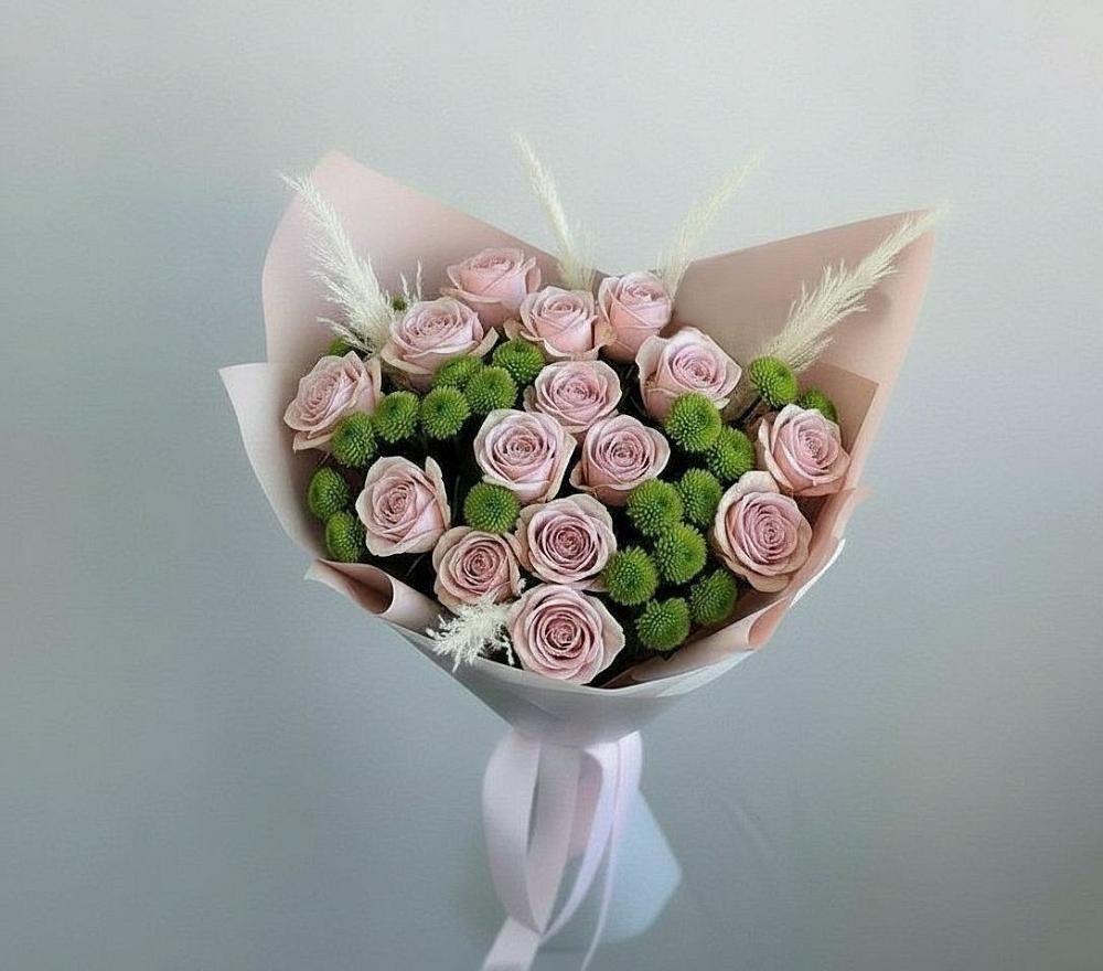 Букет цветов из: Розы и Хризантемы в Северское