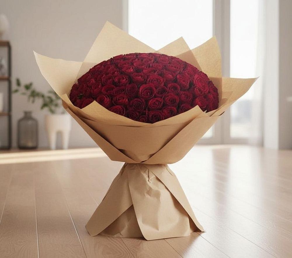 Букет 101 Красная роза в Северское