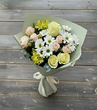 Букет цветов из:  Альстромерии, Розы и Хризантемы #REPLACE_PRED# Северское