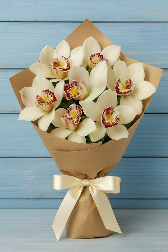 Букет цветов из: Орхидеи и Розы в Северское