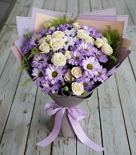 Букет цветов из:  Хризантемы и Розы #REPLACE_PRED# Северское